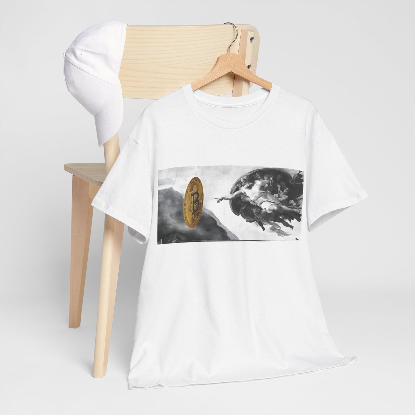 Creation of Bitcoin B&W T-shirt