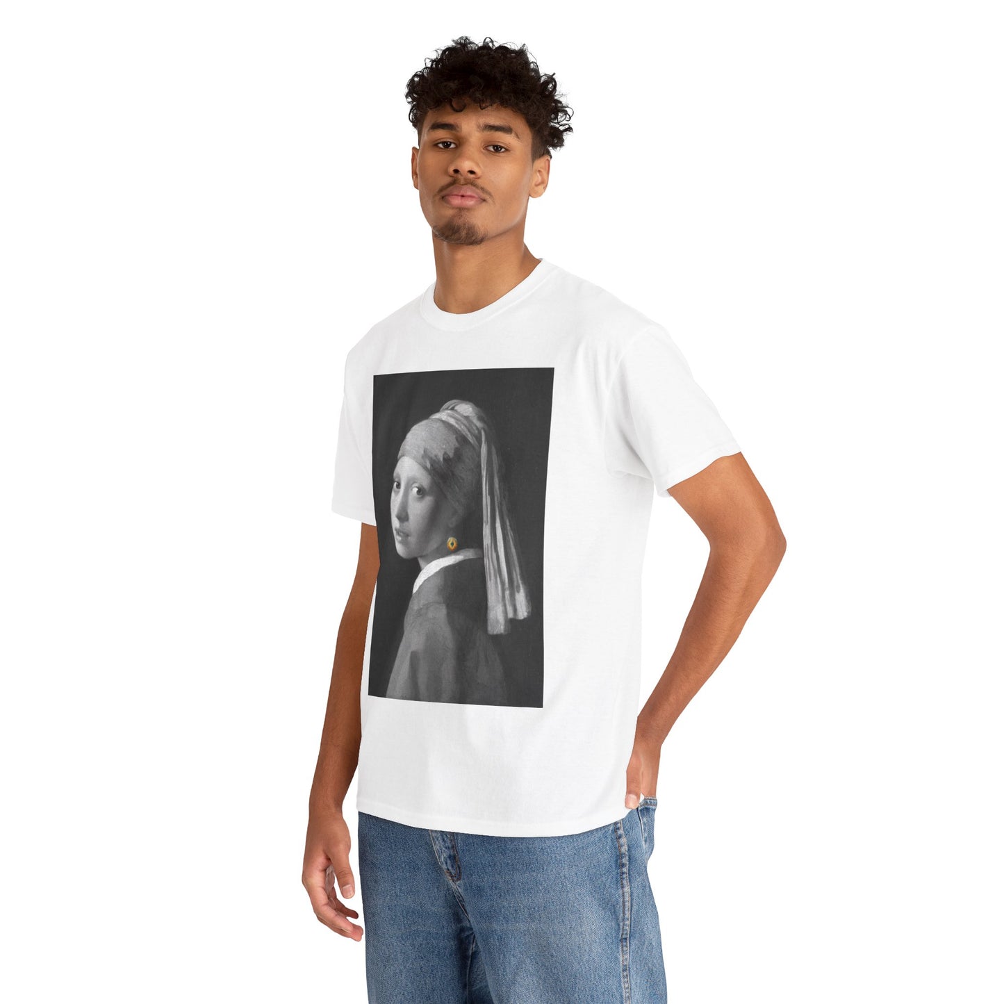 Girl with an Ethereum Earring B&W T-shirt