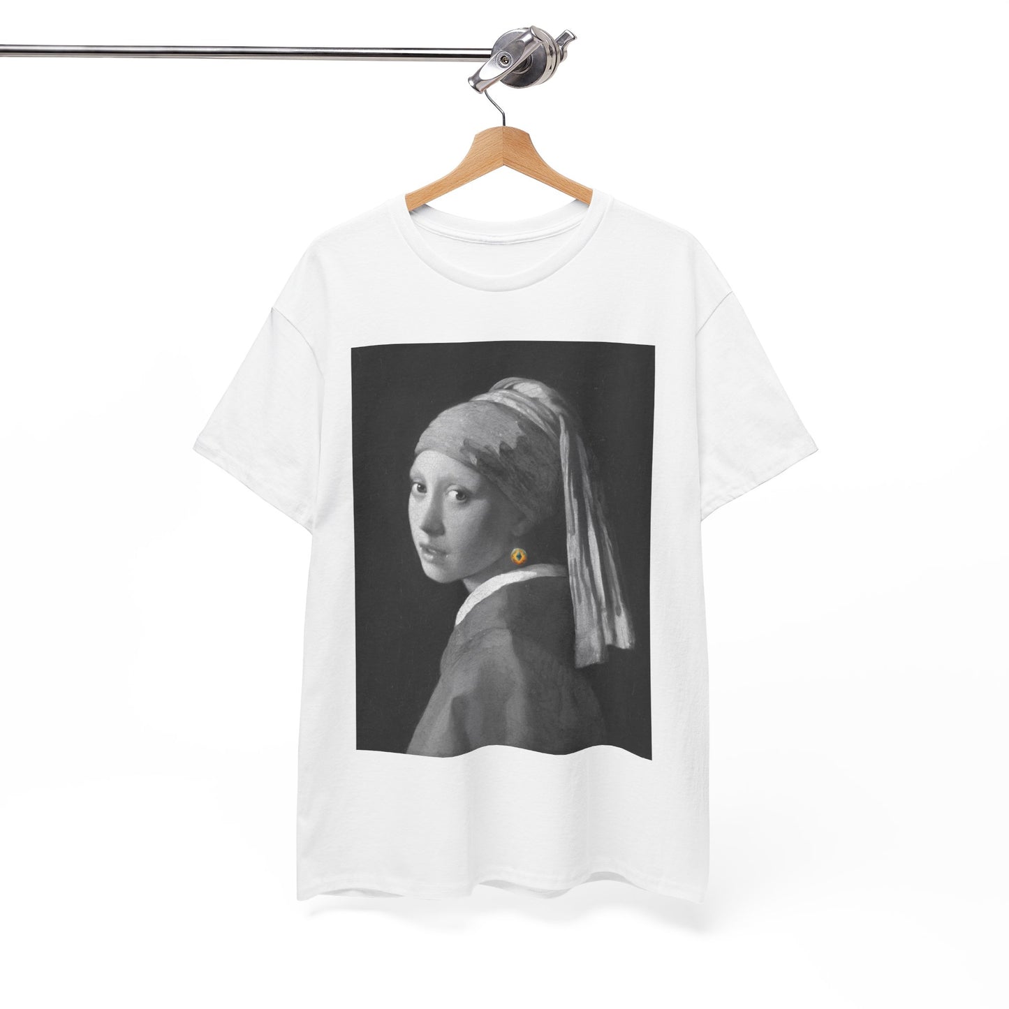 Girl with an Ethereum Earring B&W T-shirt