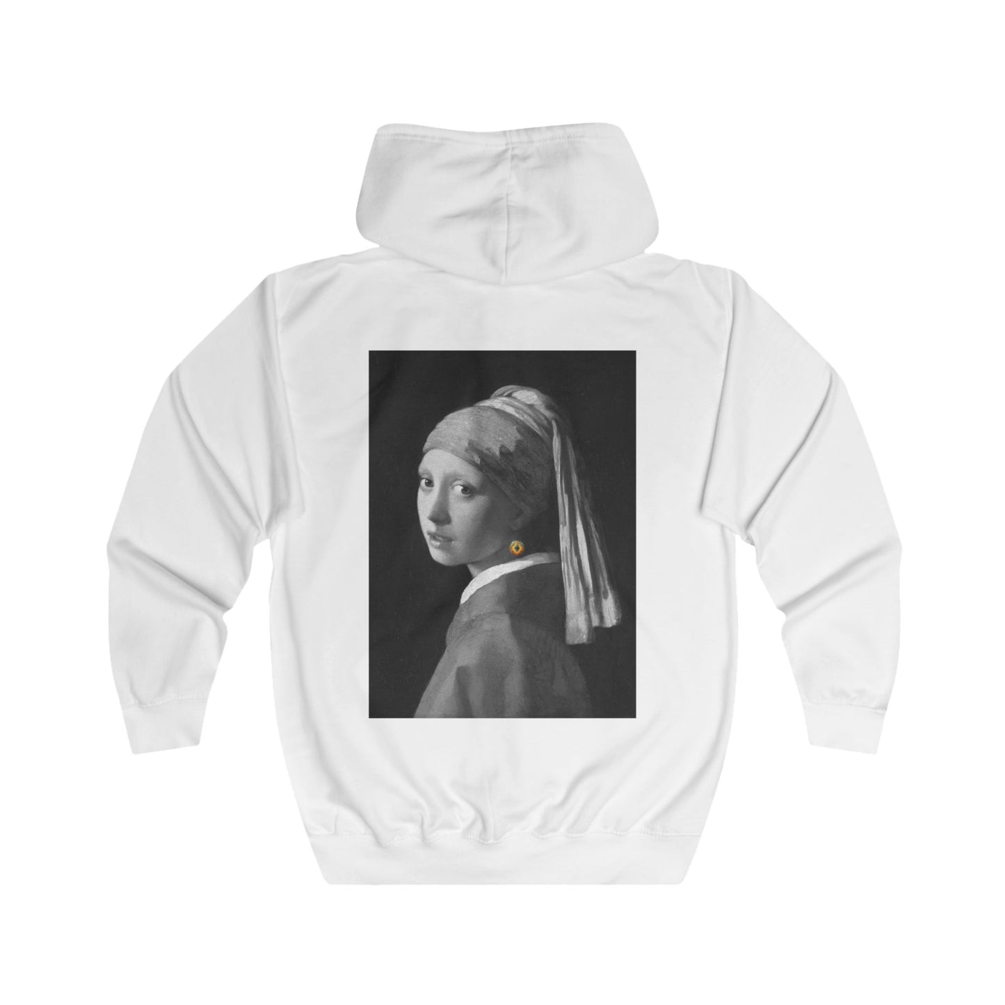 Girl with an Ethereum Earring B&W Hoodie