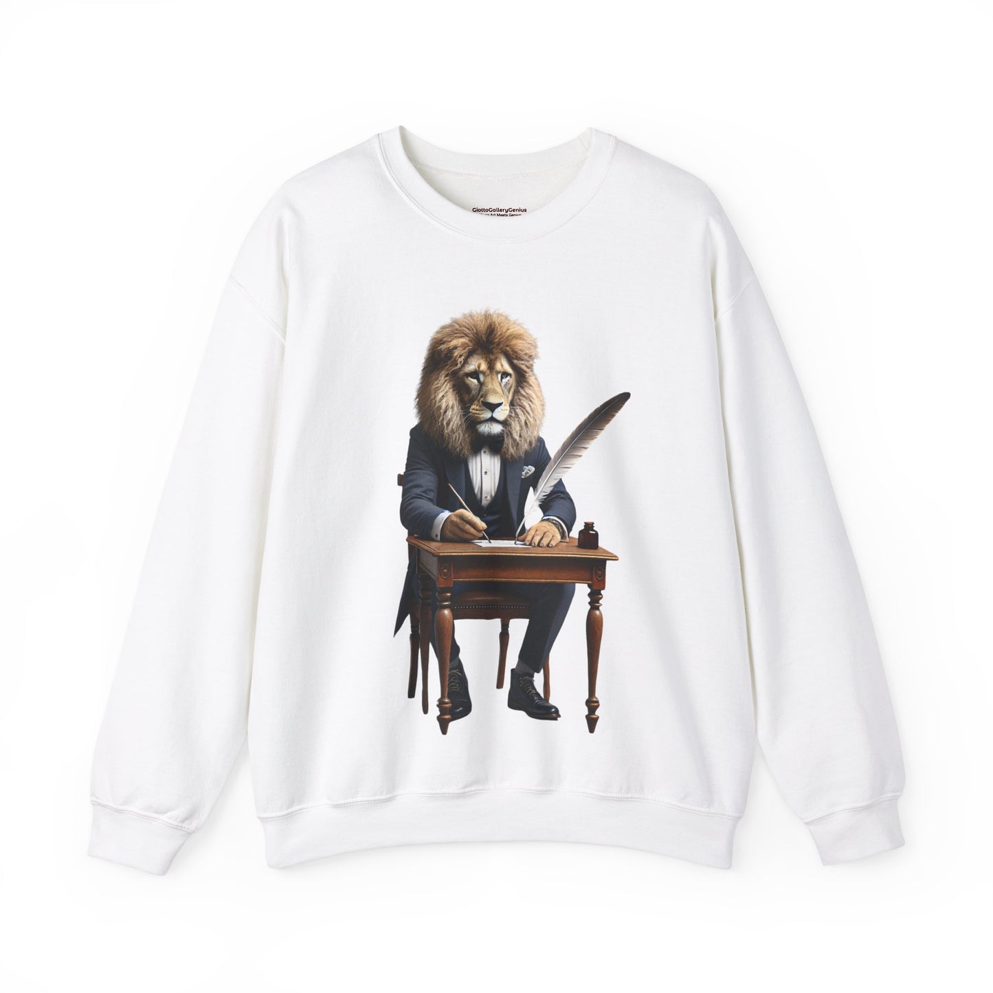 The Regal Writer: Lion at His Desk Sweatshirt