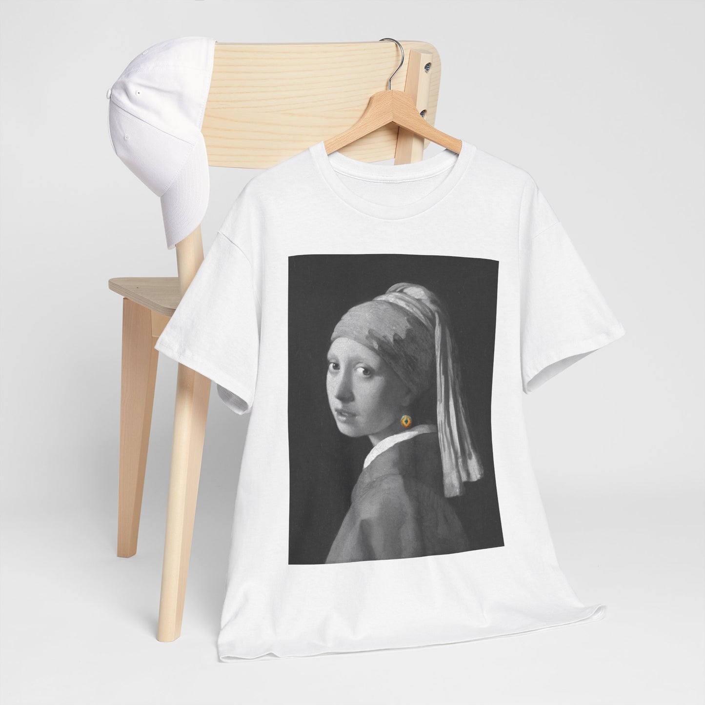 Girl with an Ethereum Earring B&W T-shirt