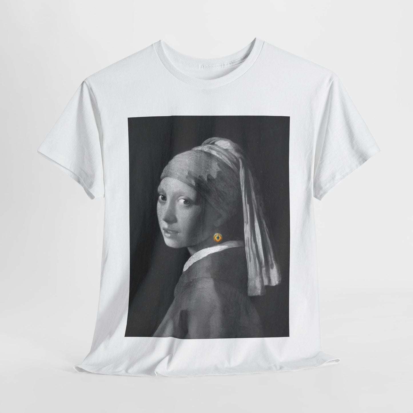 Girl with an Ethereum Earring B&W T-shirt