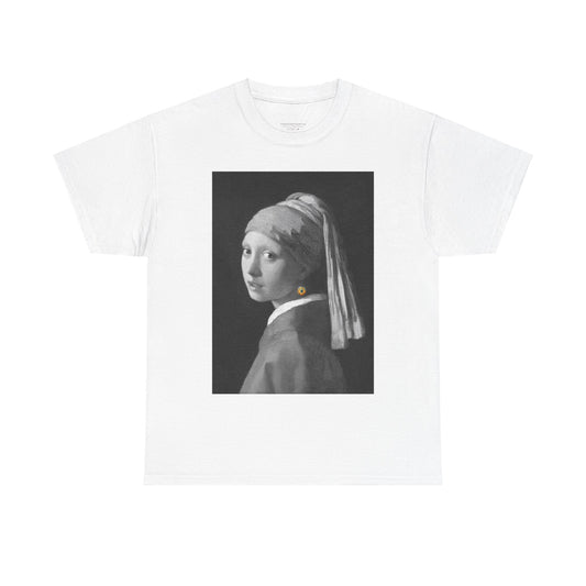 Girl with an Ethereum Earring B&W T-shirt