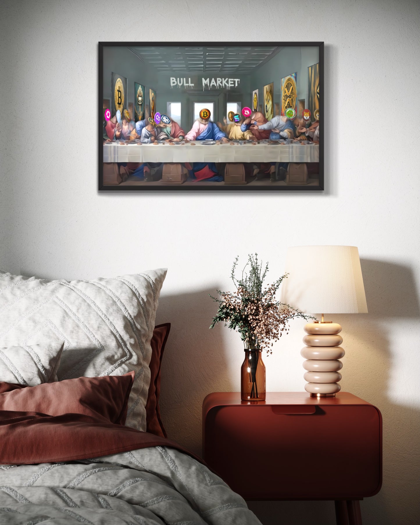 Crypto Last Supper Framed poster