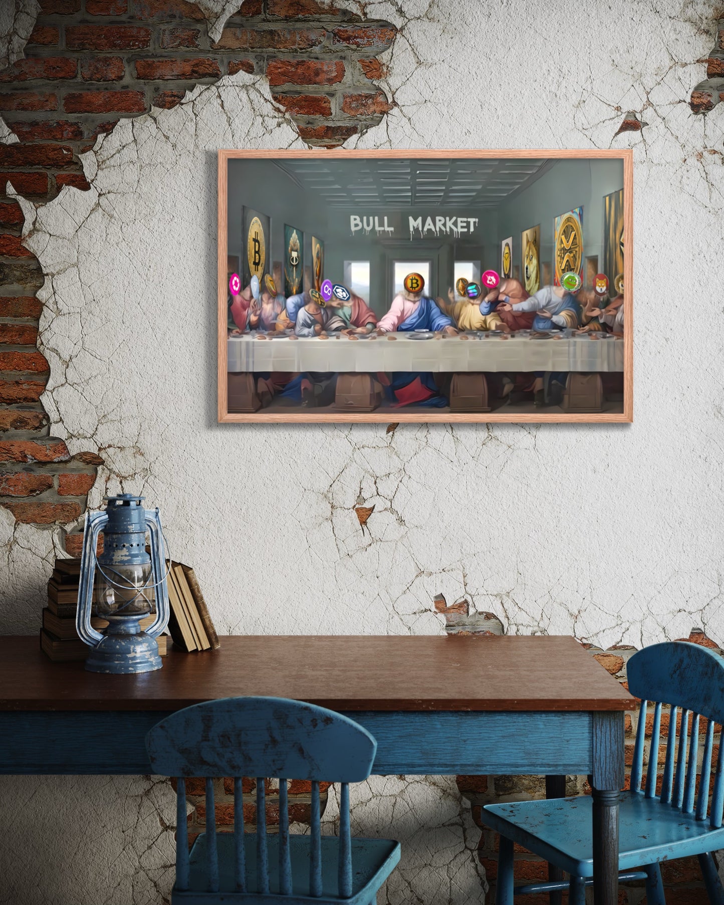 Crypto Last Supper Framed poster