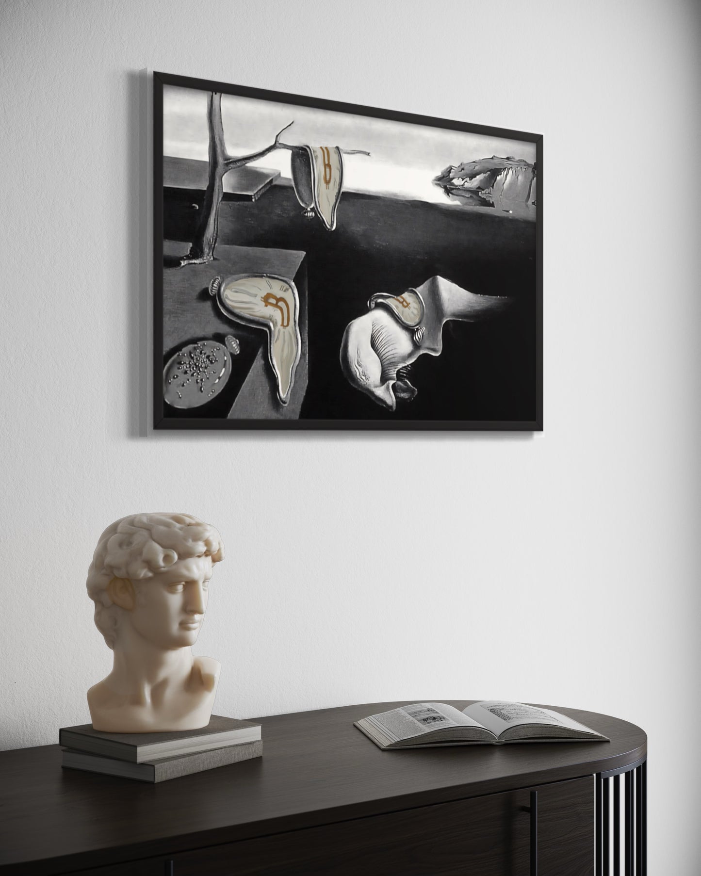 The Persistence of Bitcoin B&W Framed poster