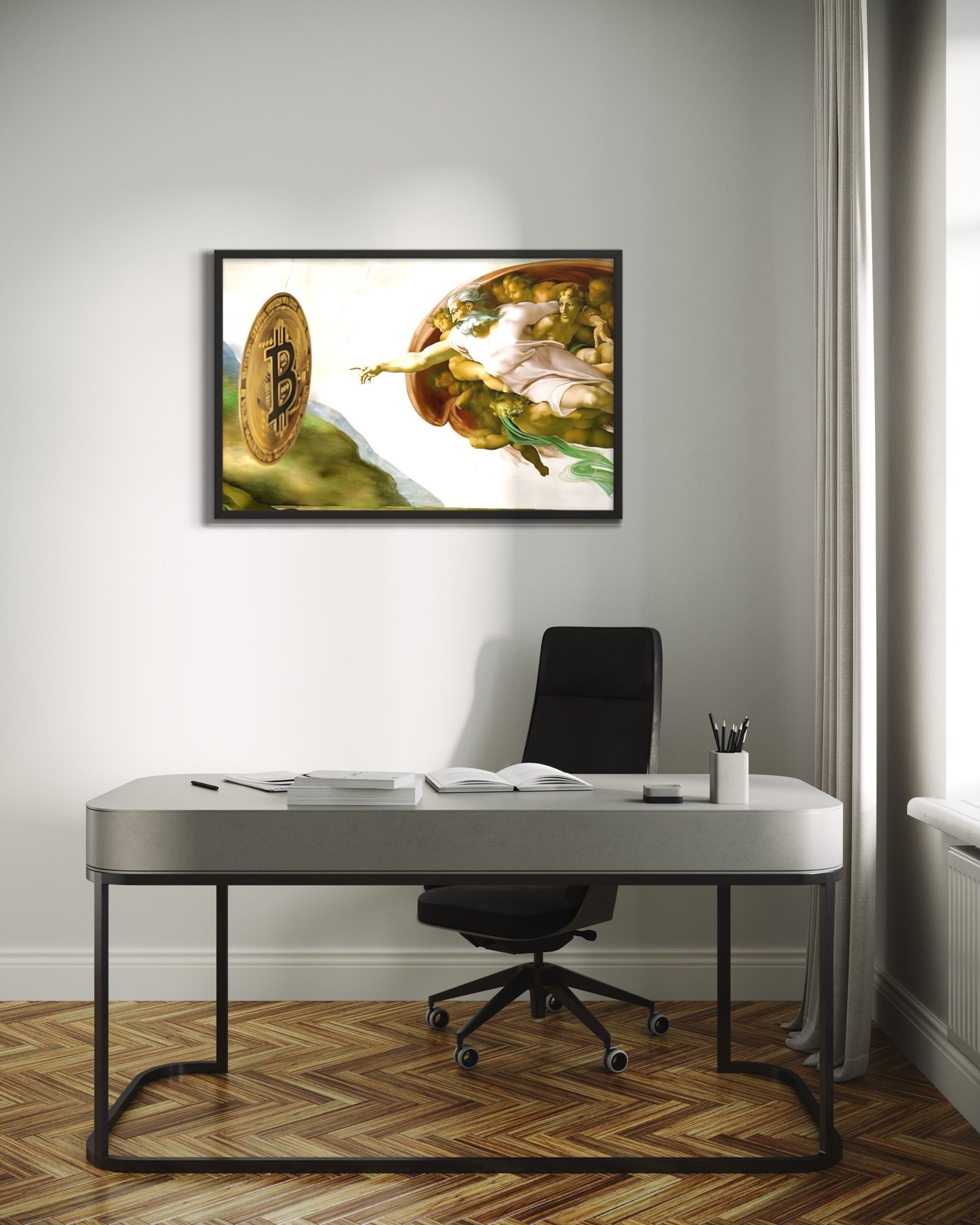 Creation of Bitcoin Framed poster