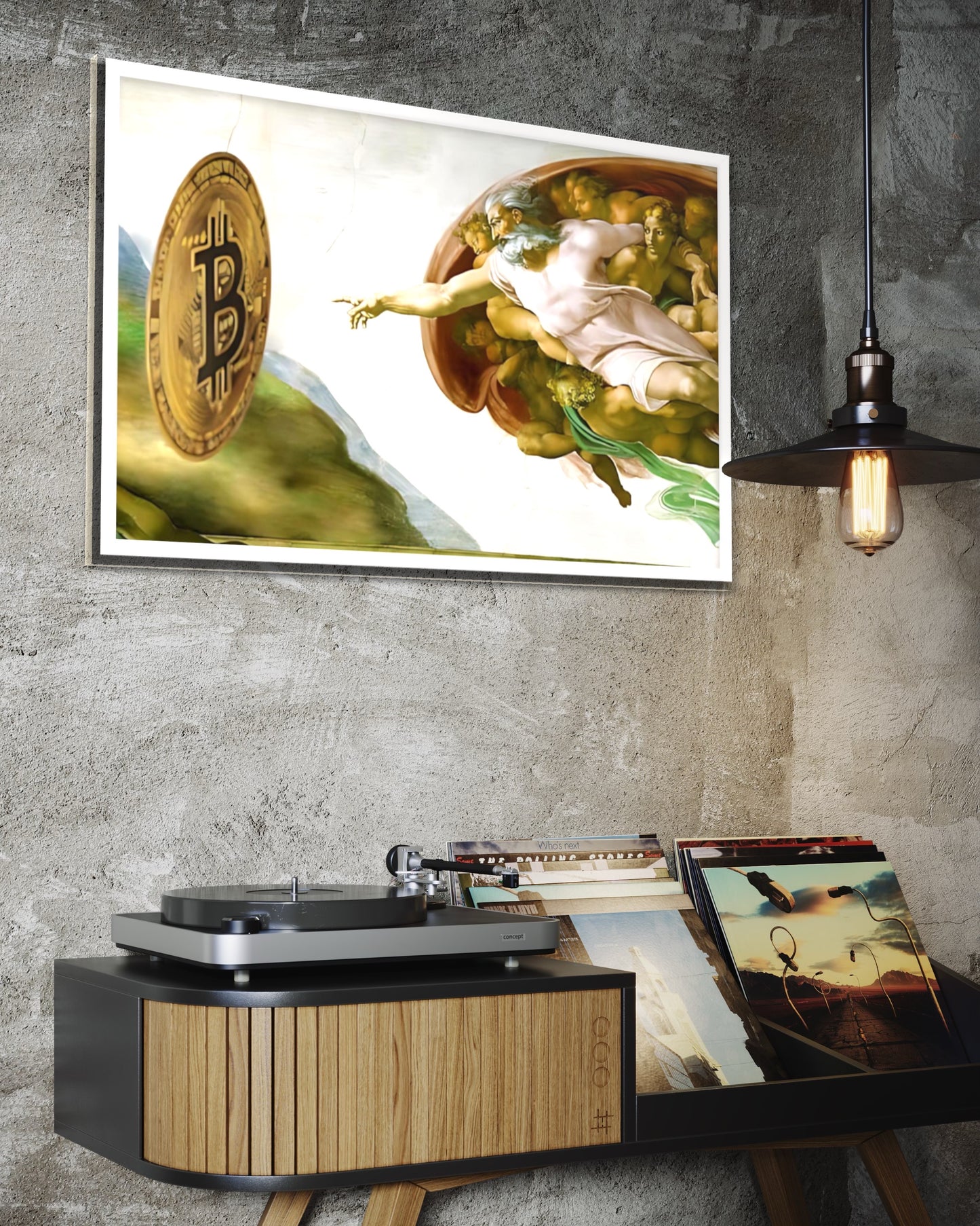 Creation of Bitcoin Framed poster