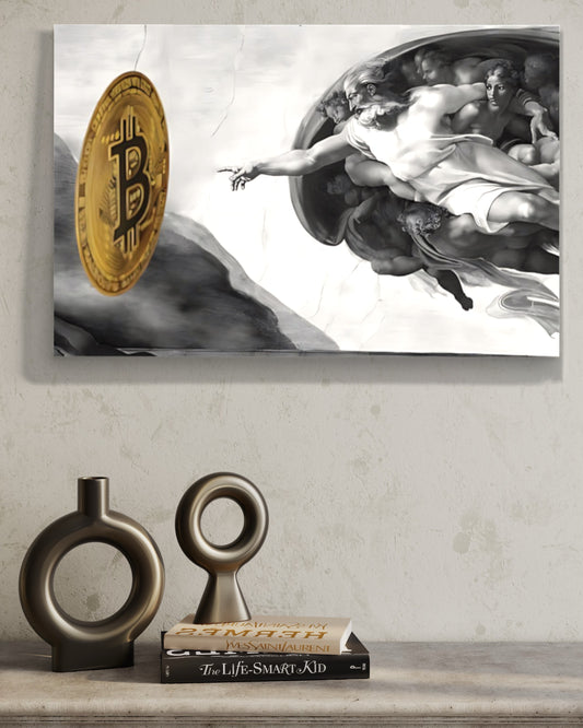 Creation of Bitcoin B&W Poster