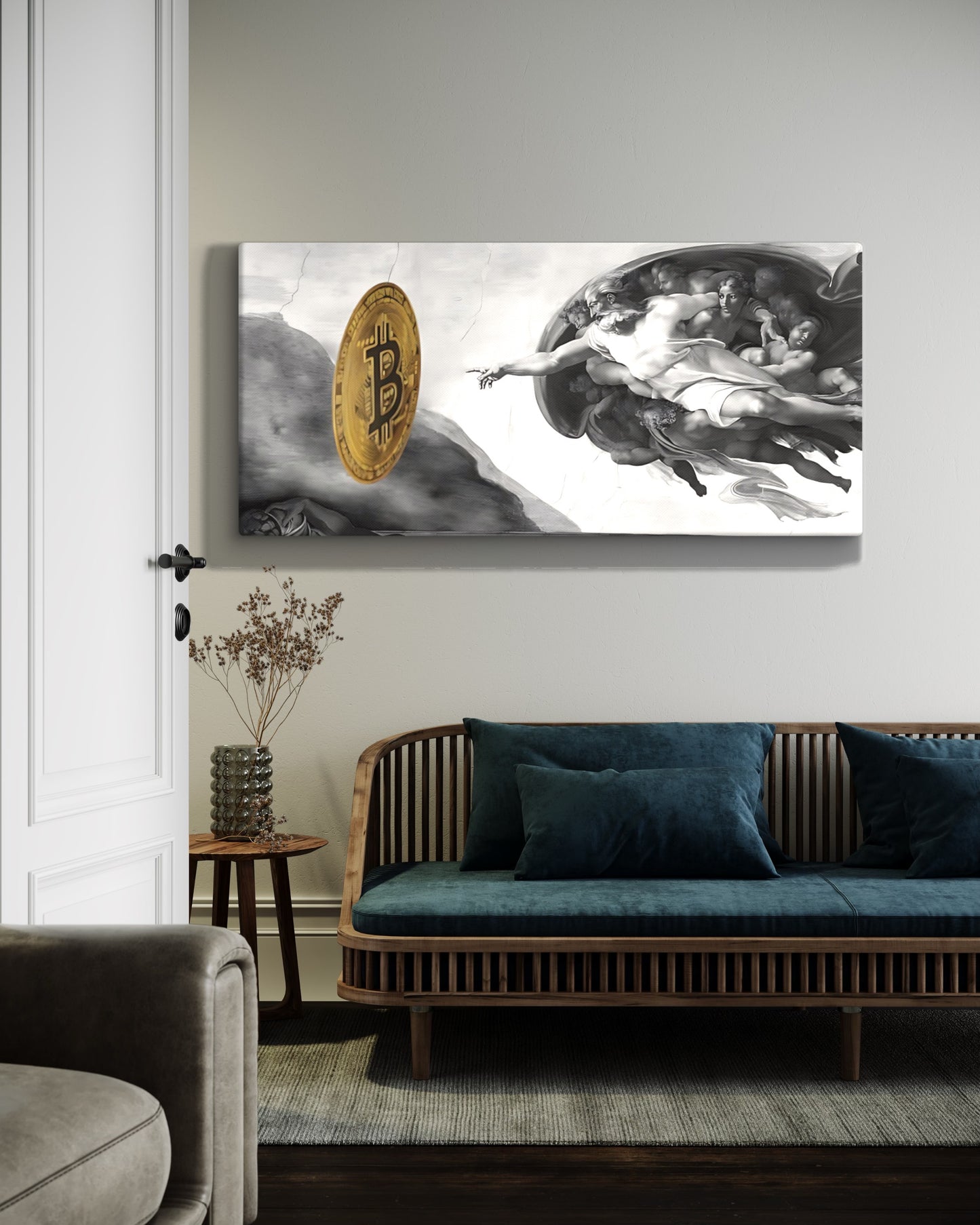 Creation of Bitcoin B&W Canvas