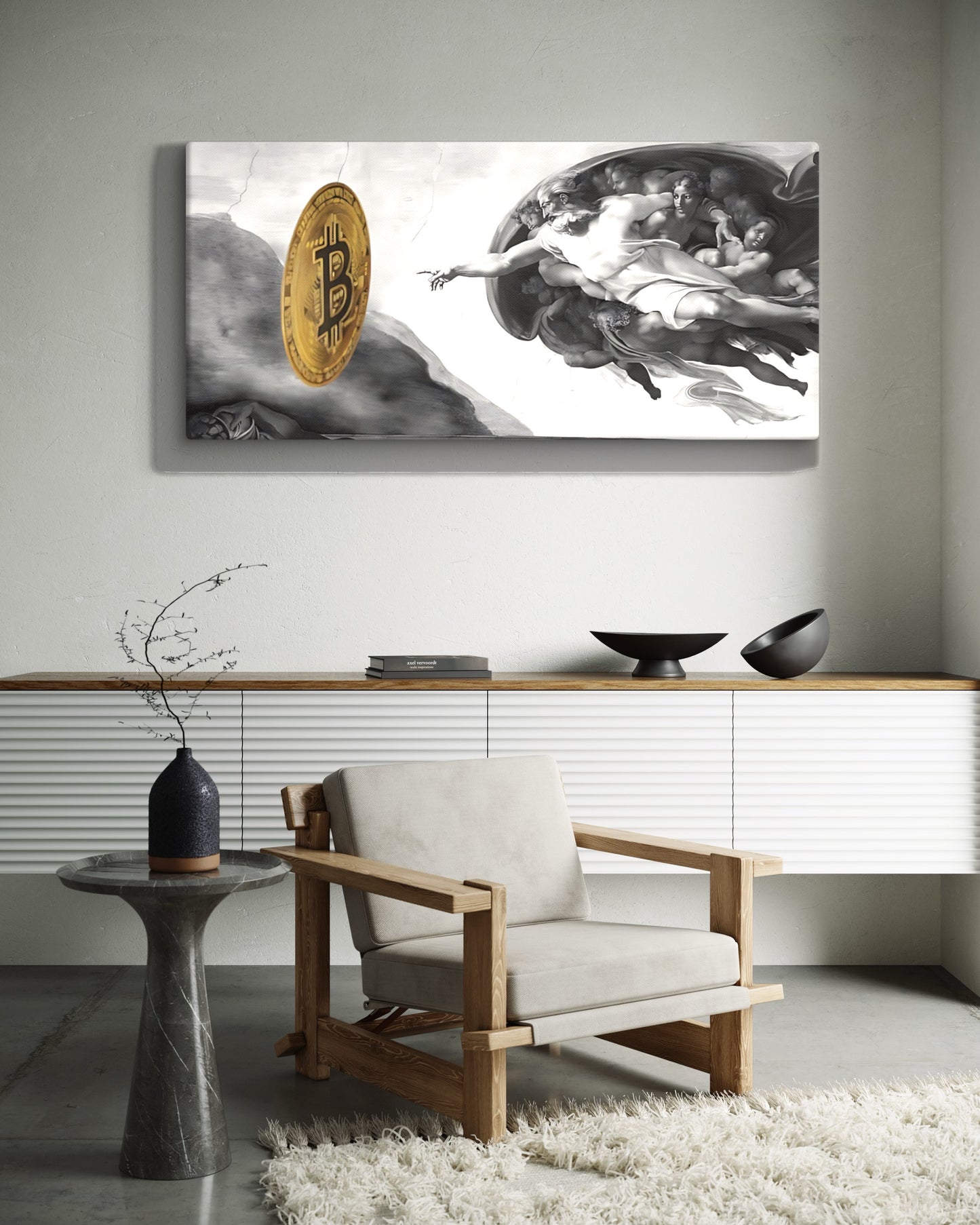 Creation of Bitcoin B&W Canvas