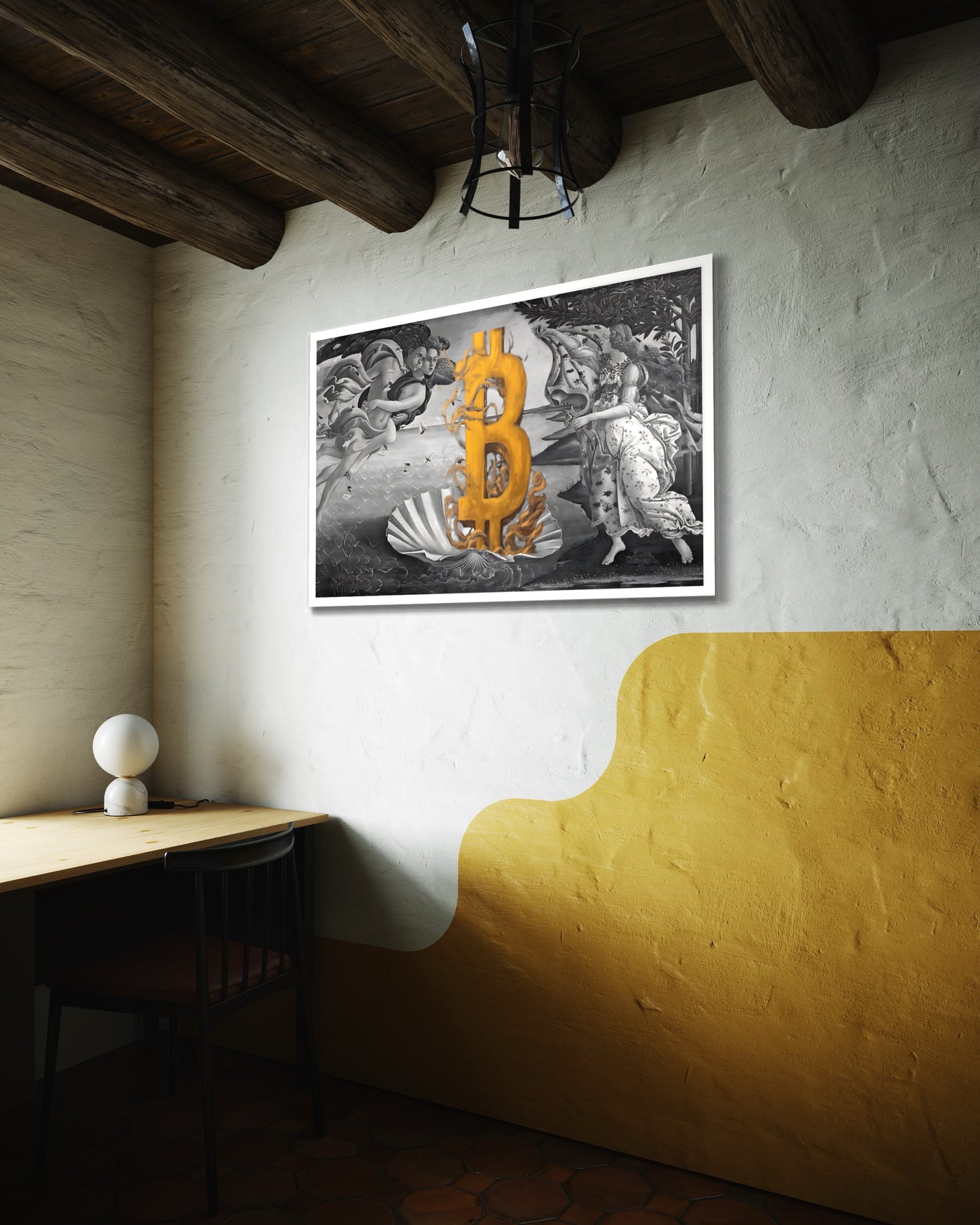 The Birth of Bitcoin B&W Framed poster