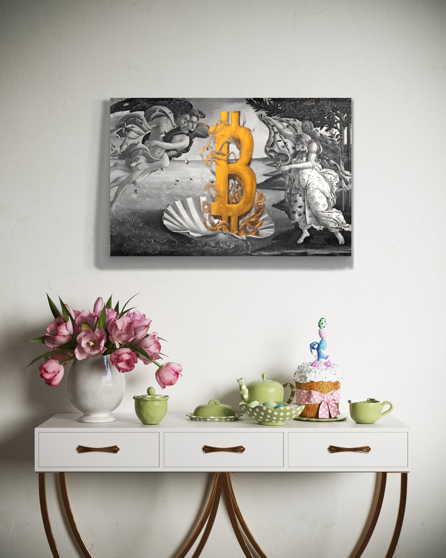 The Birth of Bitcoin B&W Poster