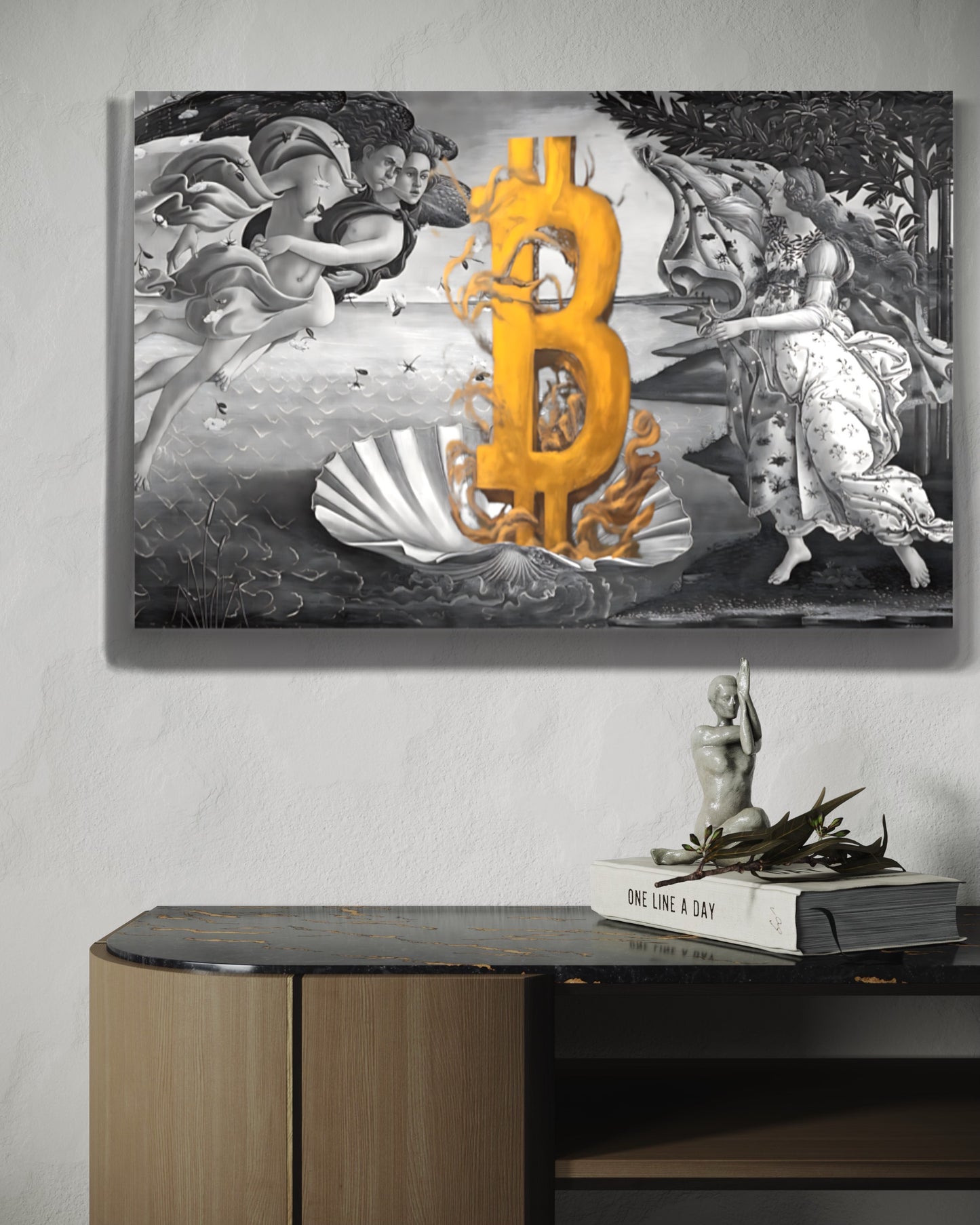 The Birth of Bitcoin B&W Poster