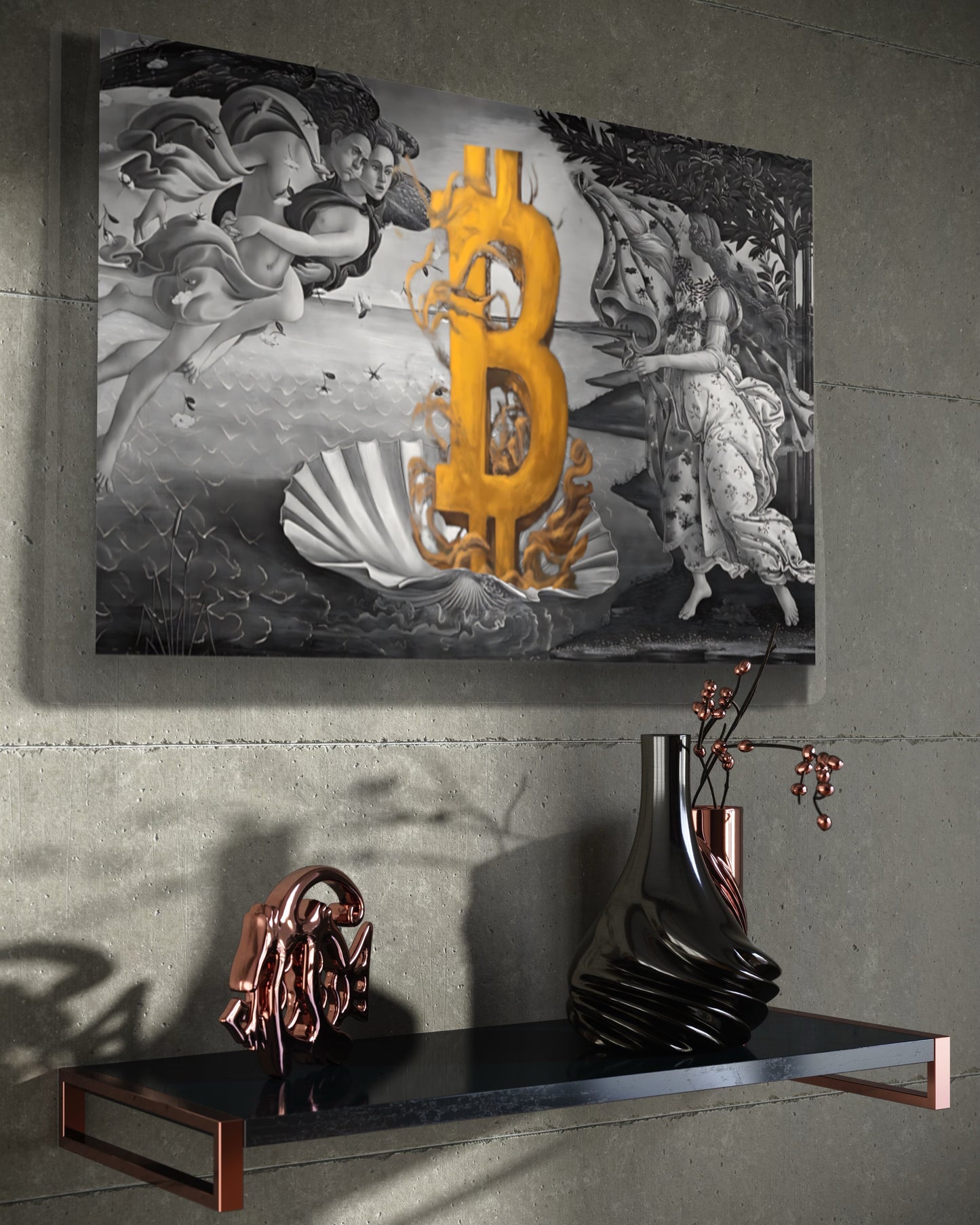 The Birth of Bitcoin B&W Poster