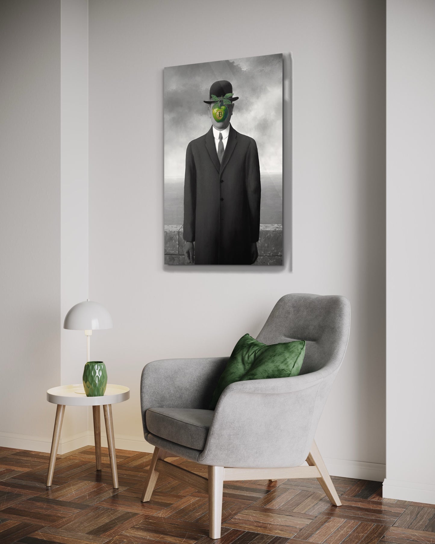 The Son of Bitcoin B&W Metal prints