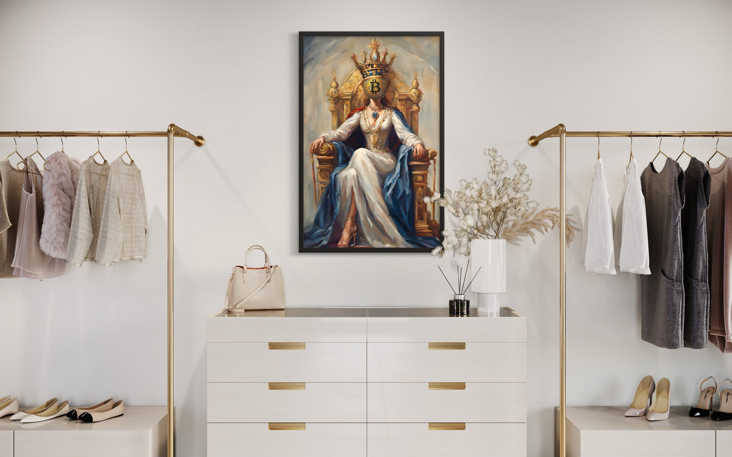 Bitcoin Queen Framed poster