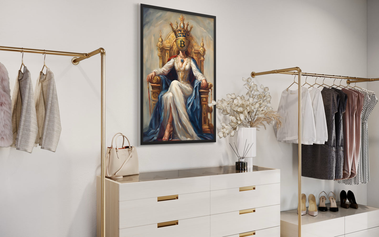 Bitcoin Queen Framed poster