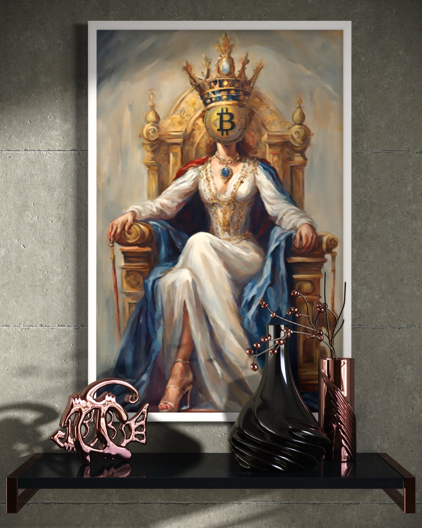 Bitcoin Queen Framed poster