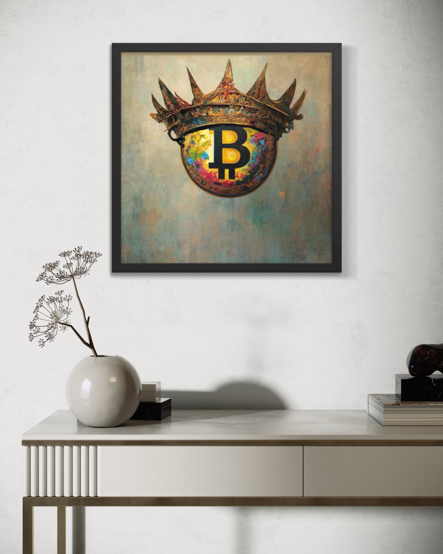 Bitcoin Crown Framed poster