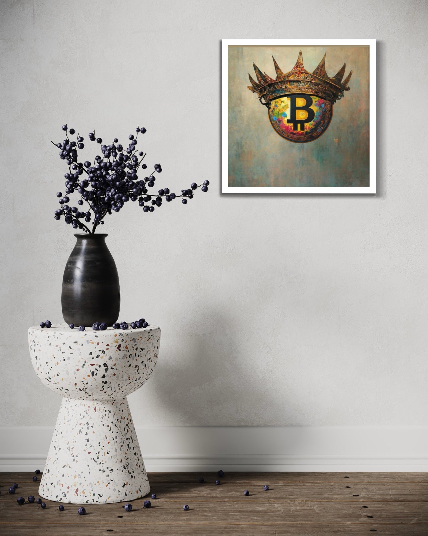 Bitcoin Crown Framed poster