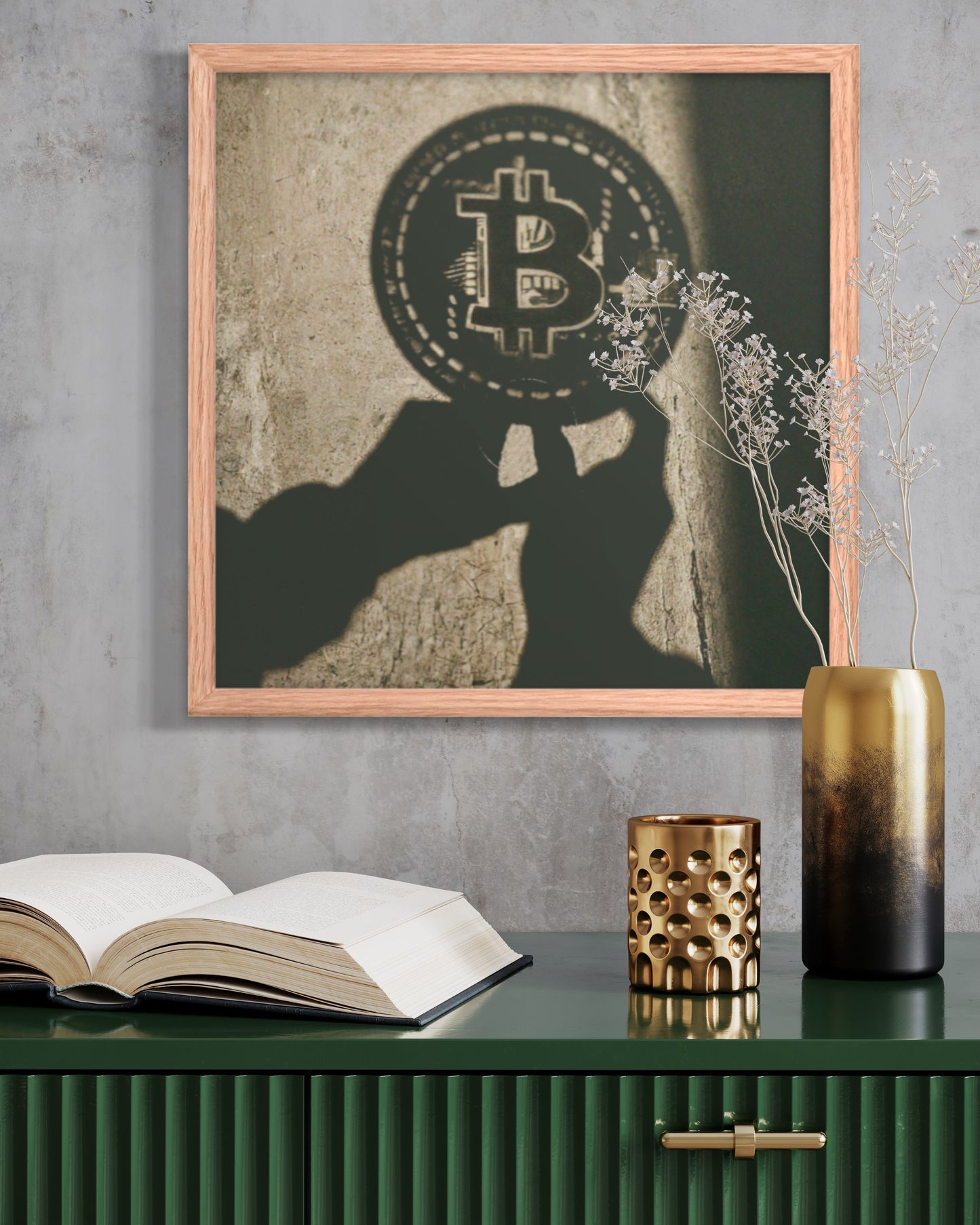 The Shadow of Bitcoin Framed poster