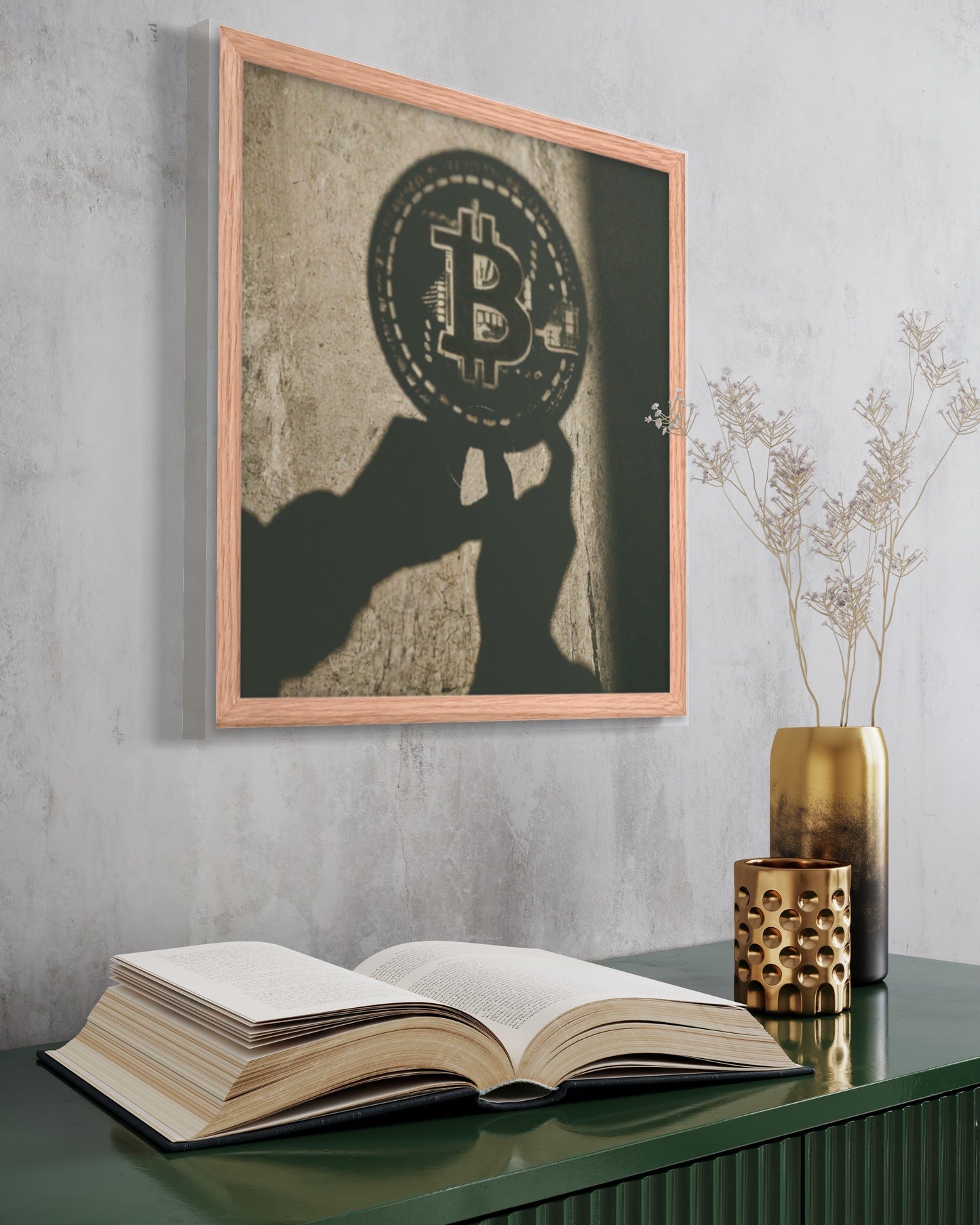 The Shadow of Bitcoin Framed poster