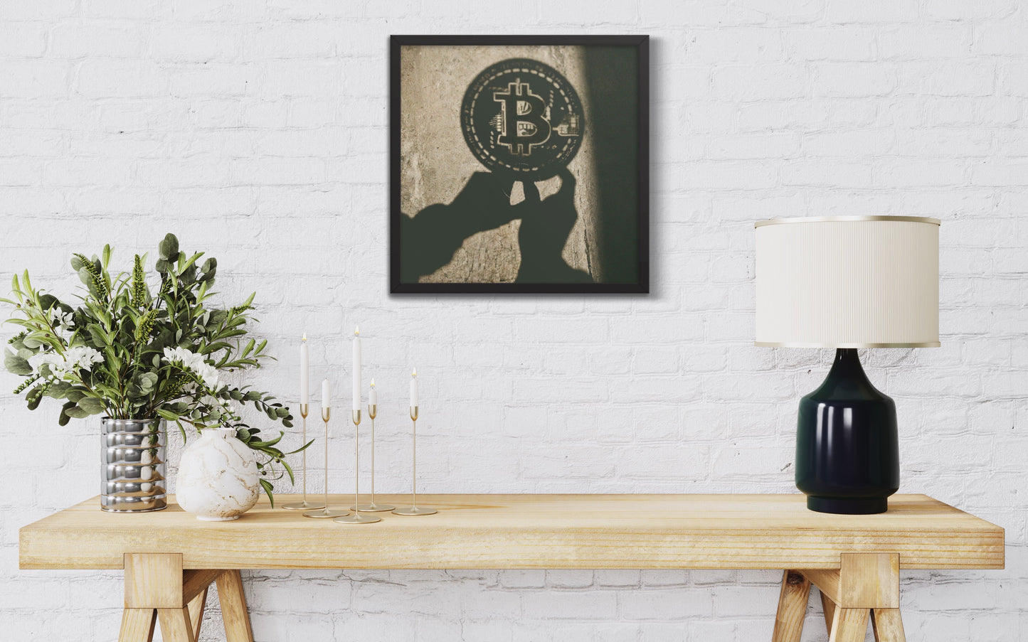 The Shadow of Bitcoin Framed poster