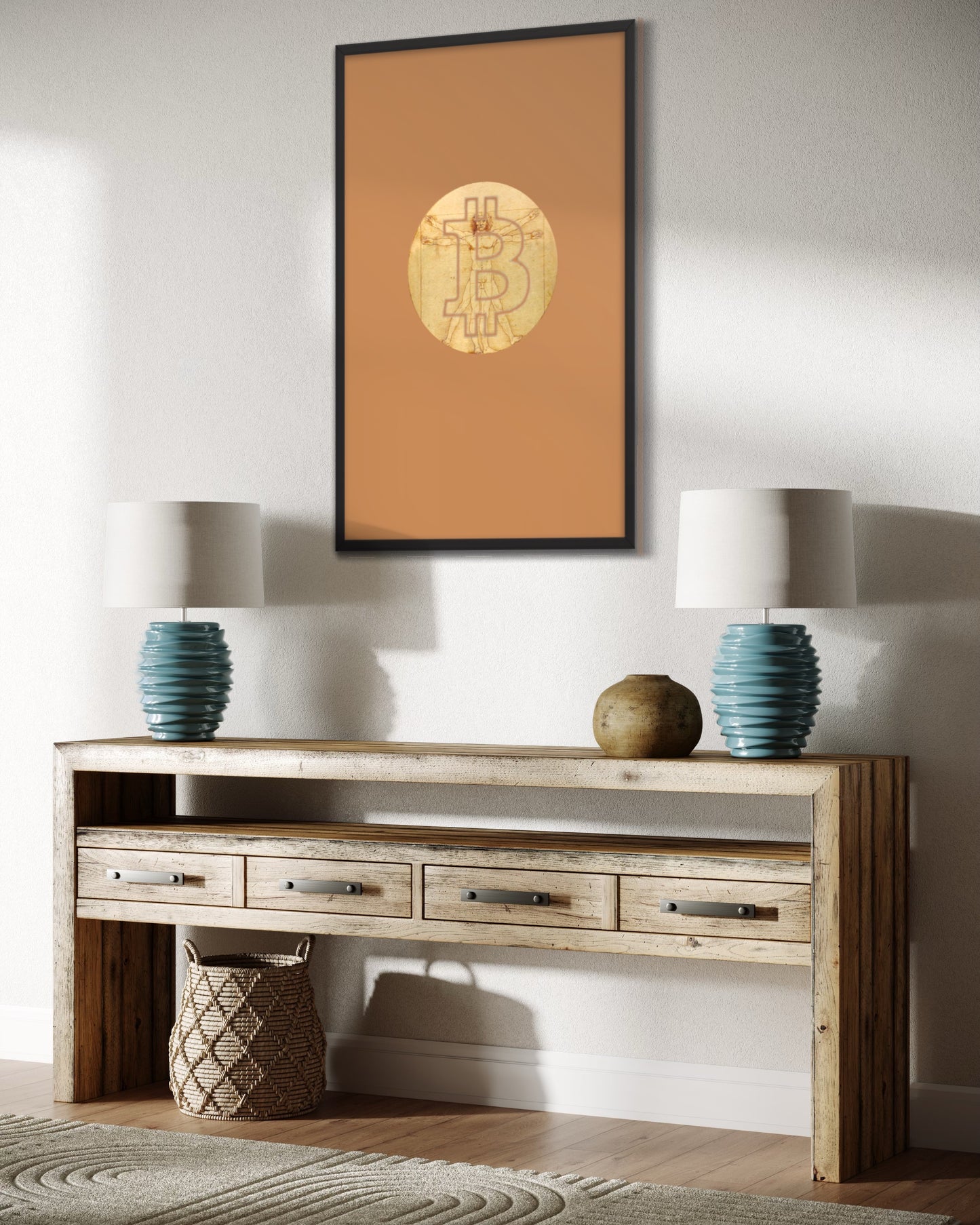 The Bitcoin Vitruvian Framed poster