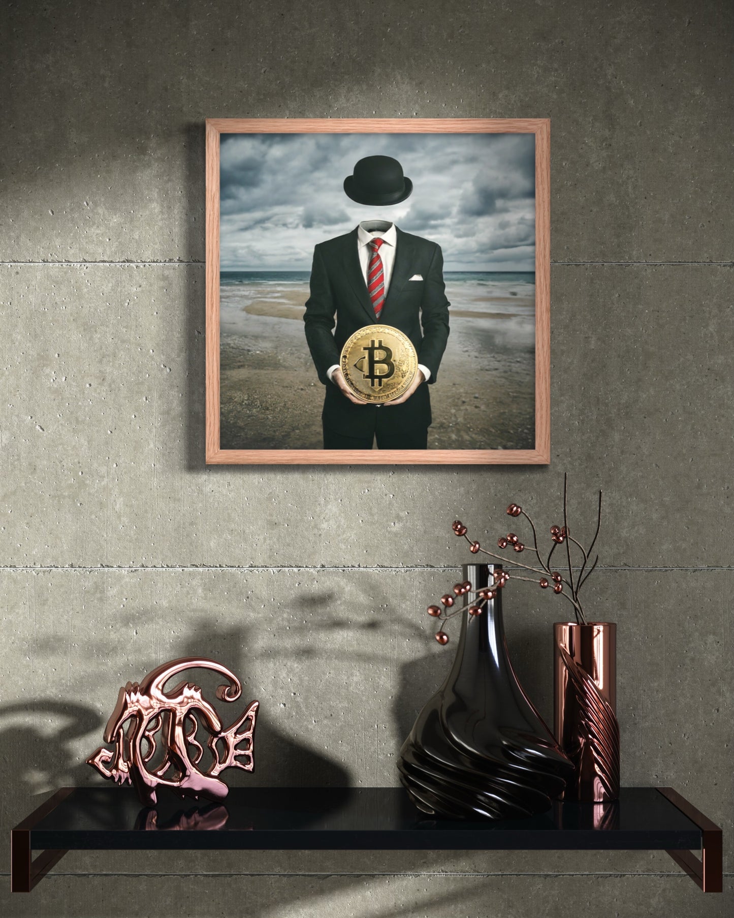 The Anonymous Bitcoin Framed poster