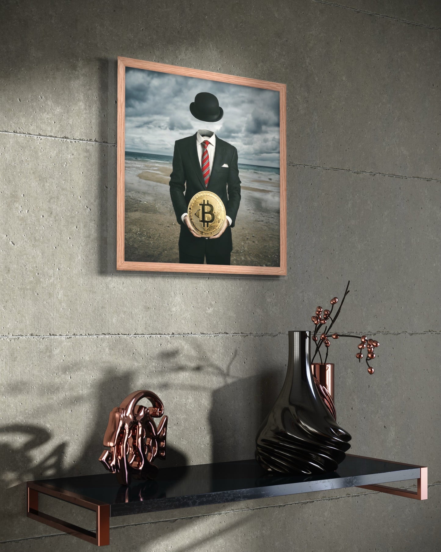 The Anonymous Bitcoin Framed poster