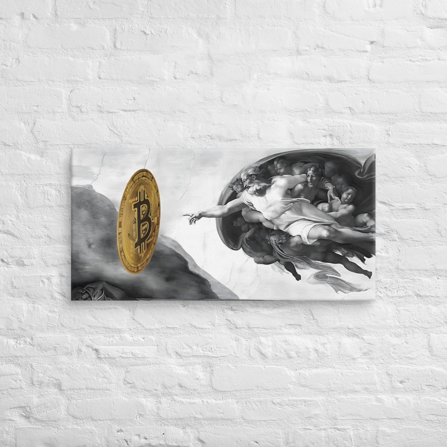 Creation of Bitcoin B&W Canvas