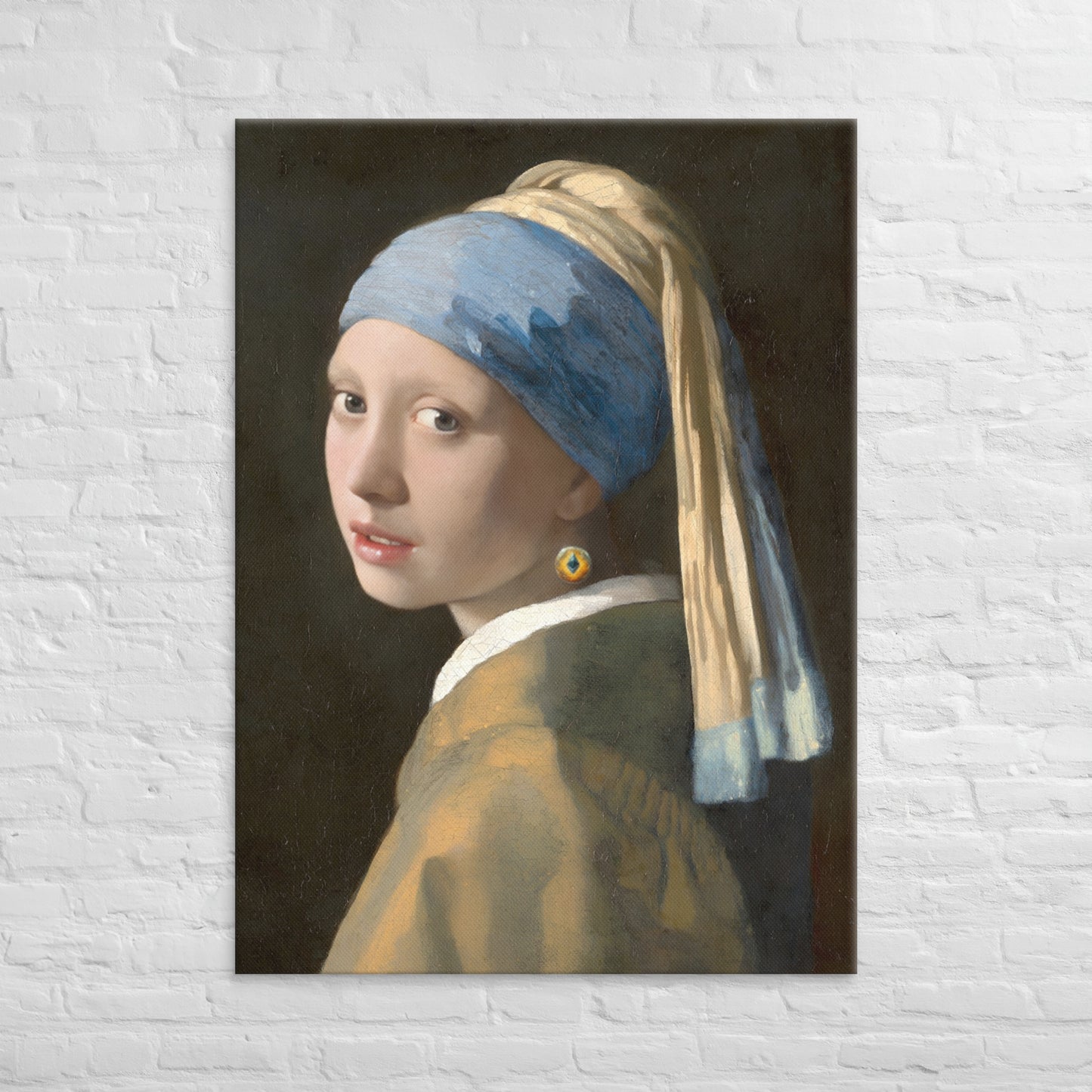 Girl with an Ethereum Earring Canvas