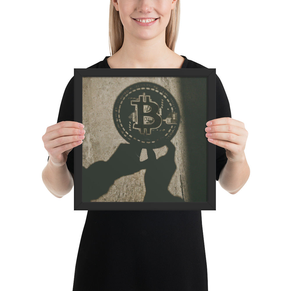 The Shadow of Bitcoin Framed poster