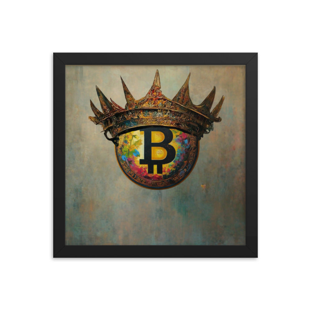 Bitcoin Crown Framed poster