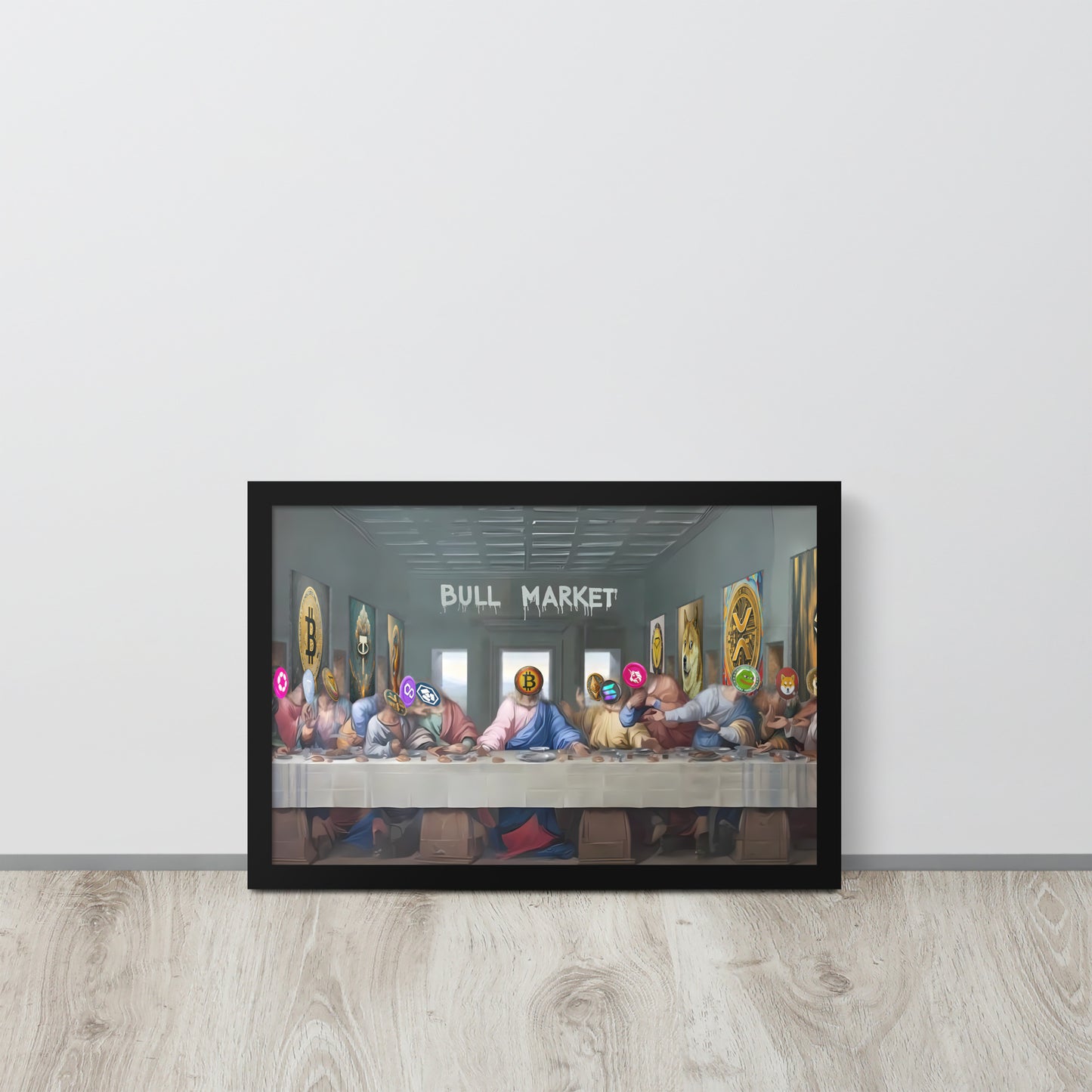 Crypto Last Supper Framed poster