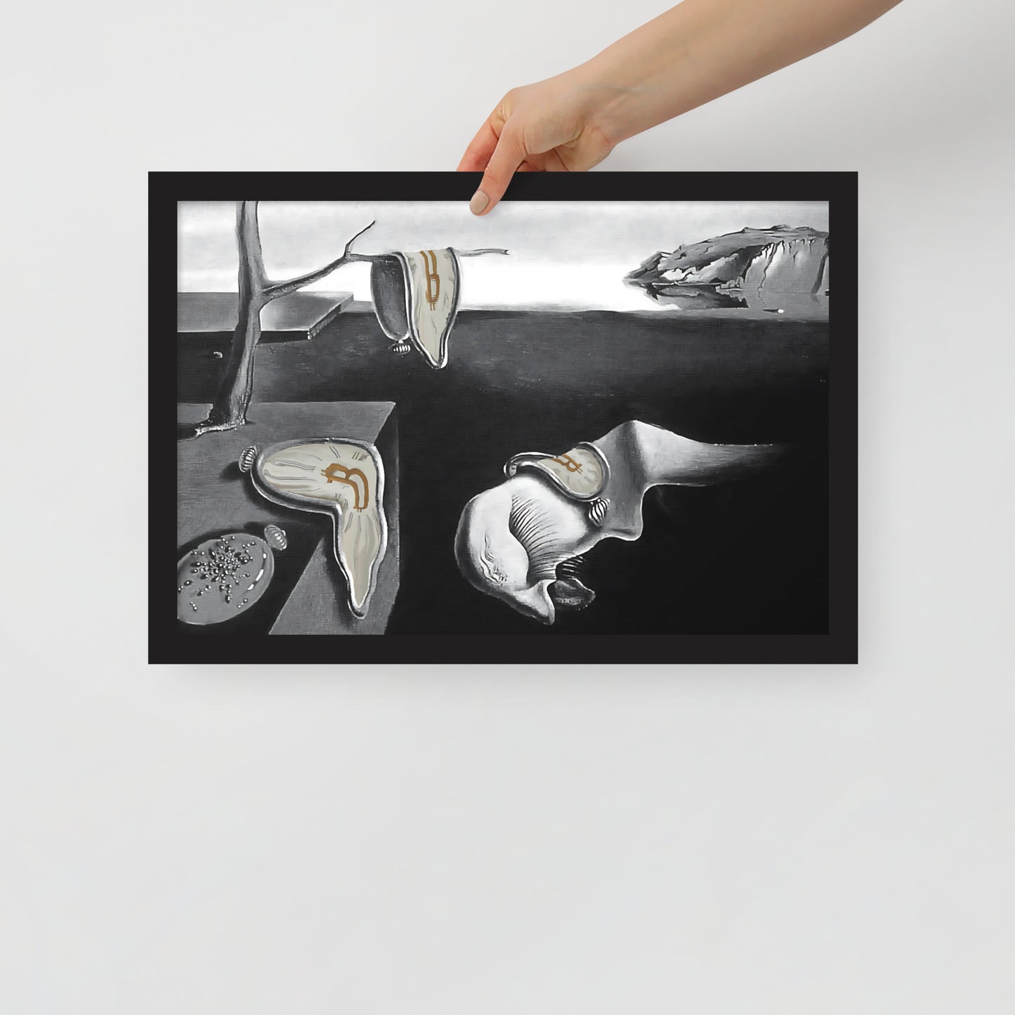 The Persistence of Bitcoin B&W Framed poster