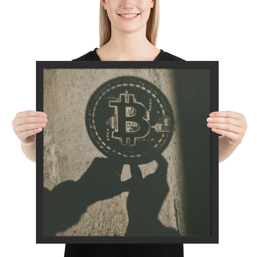 The Shadow of Bitcoin Framed poster