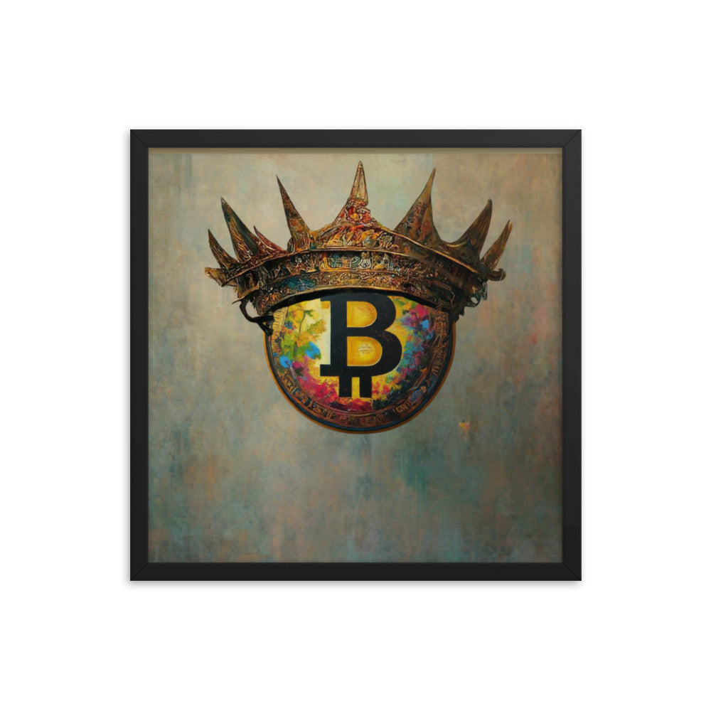 Bitcoin Crown Framed poster