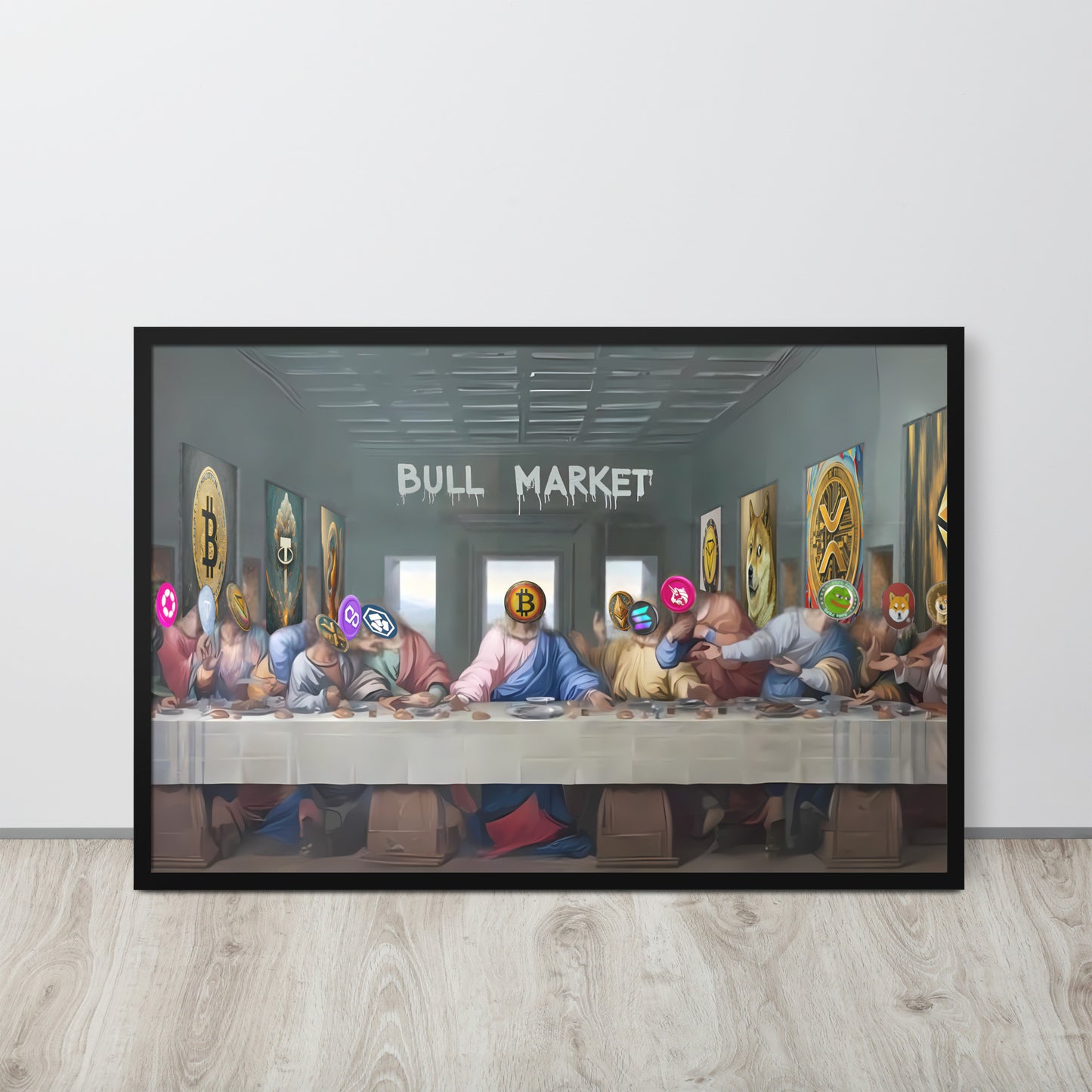 Crypto Last Supper Framed poster