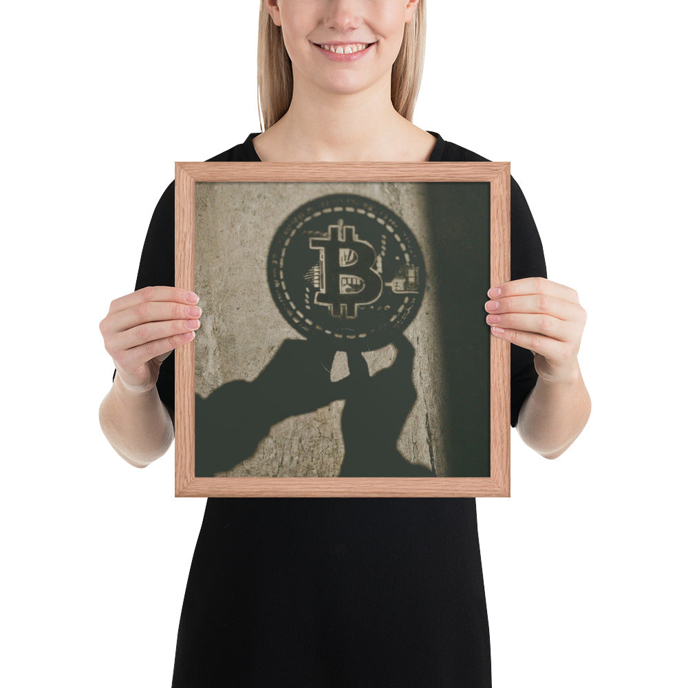 The Shadow of Bitcoin Framed poster