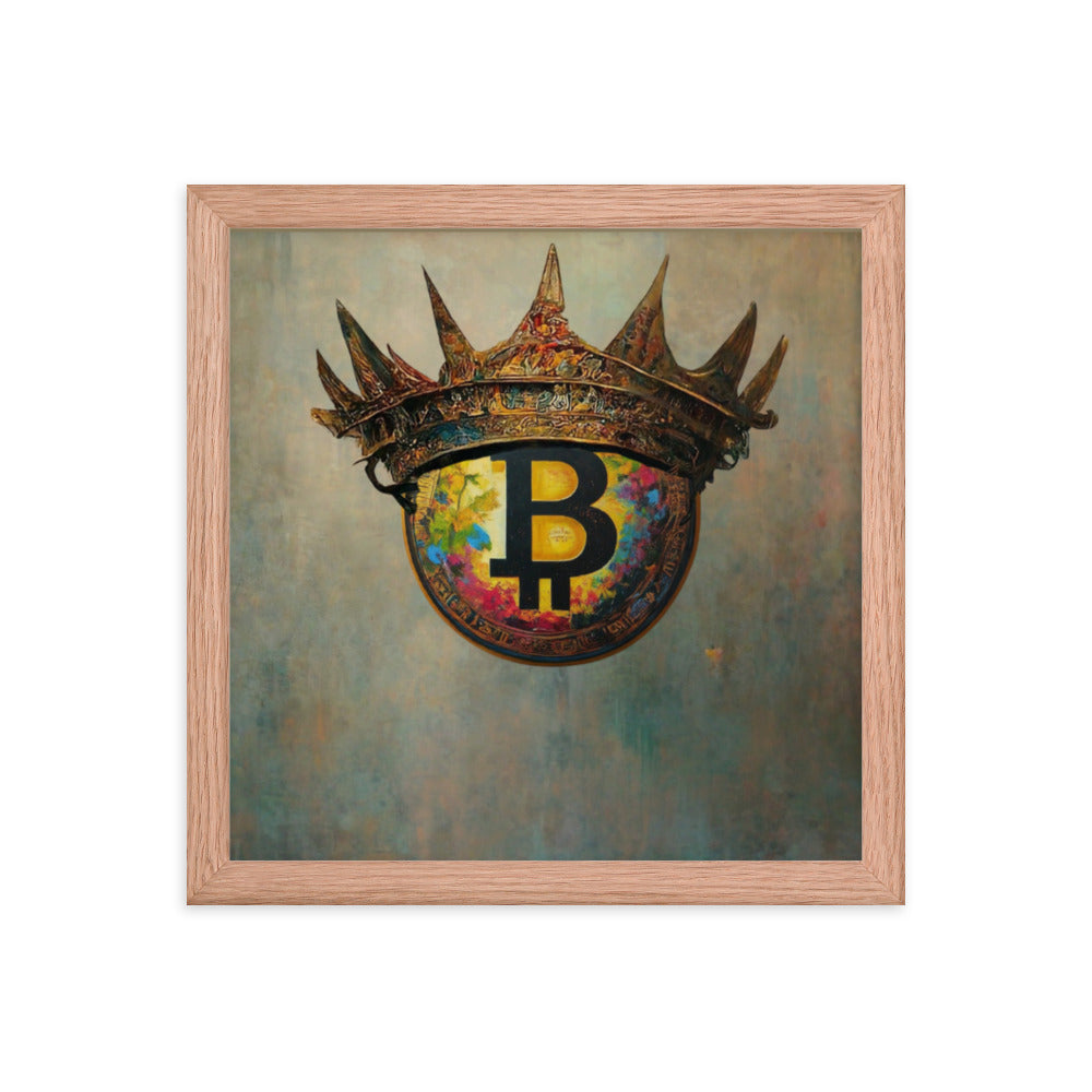 Bitcoin Crown Framed poster