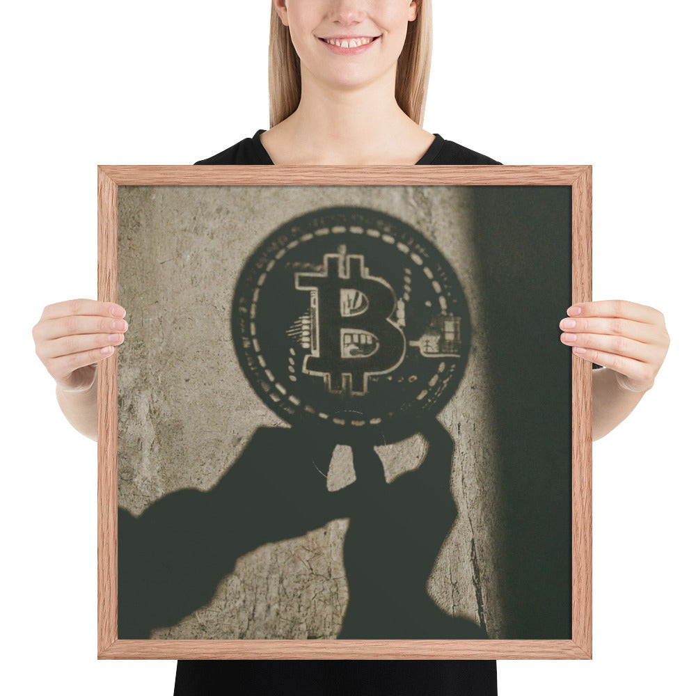 The Shadow of Bitcoin Framed poster