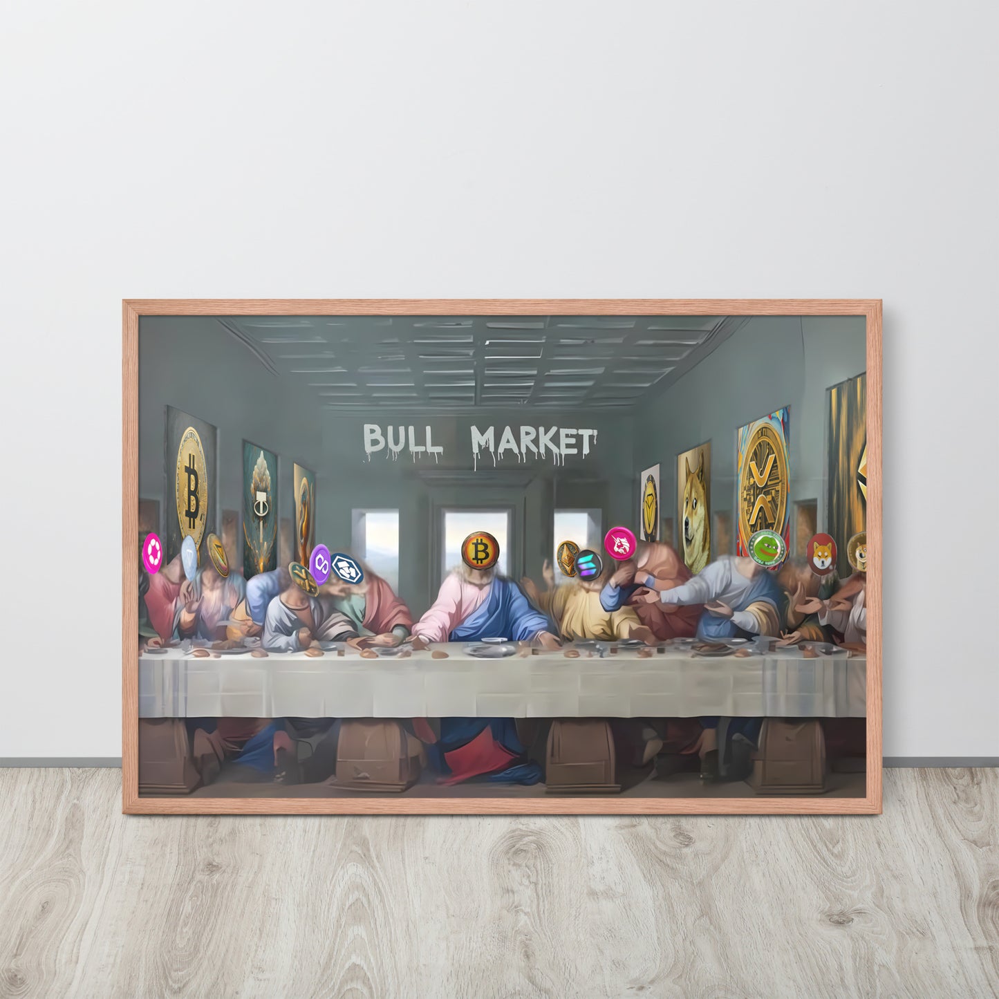 Crypto Last Supper Framed poster