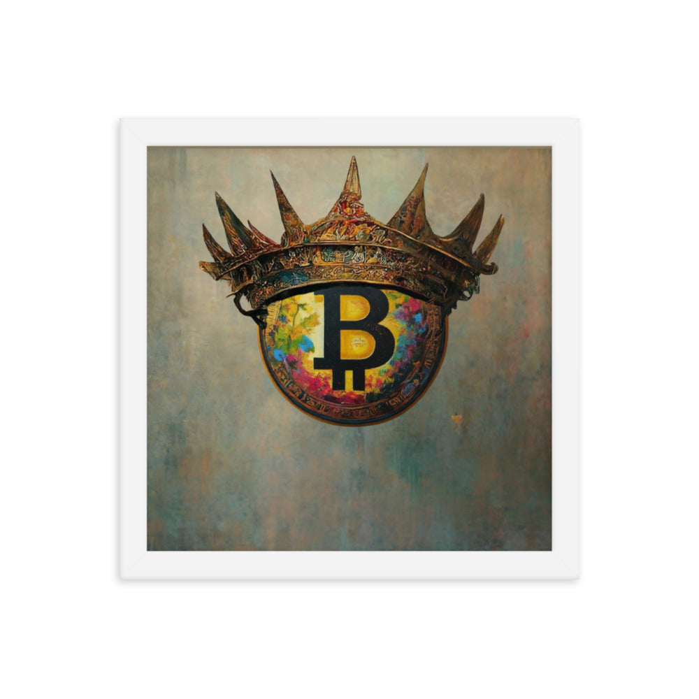 Bitcoin Crown Framed poster