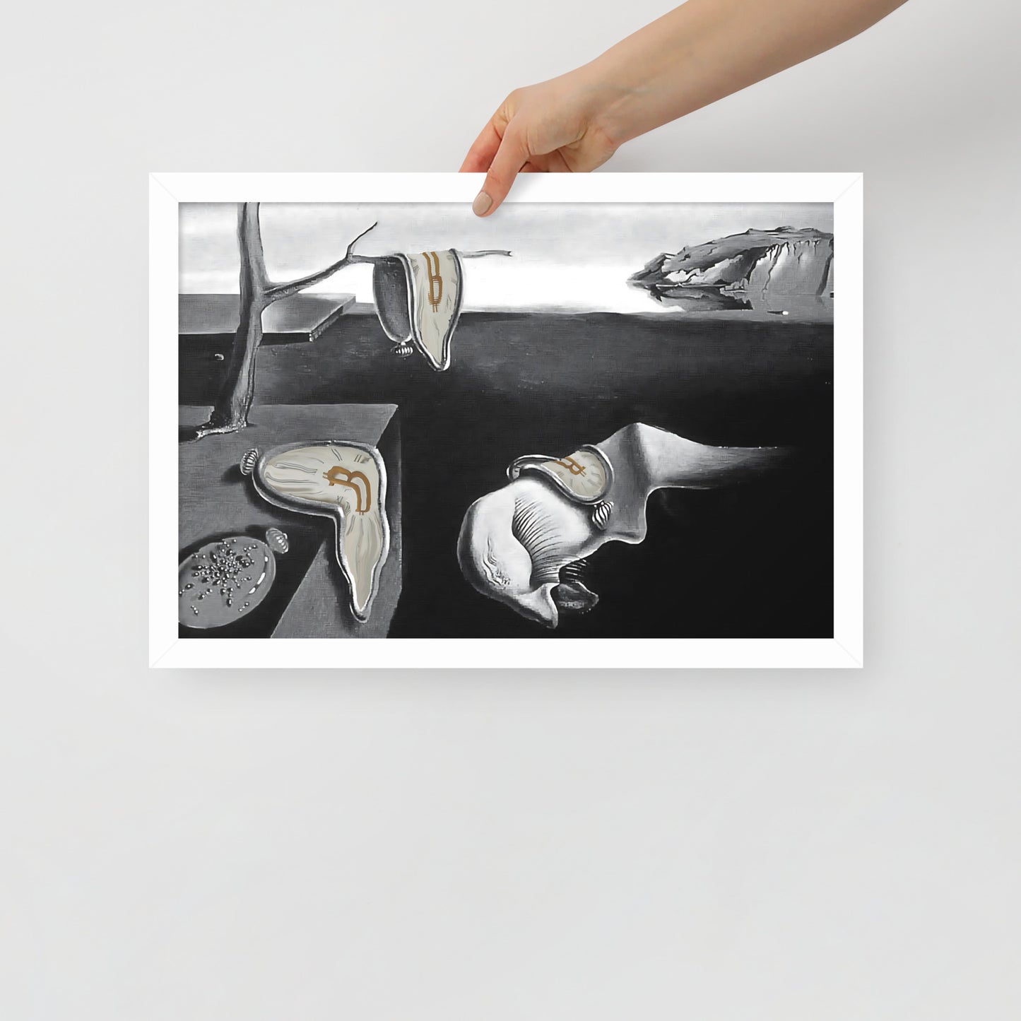 The Persistence of Bitcoin B&W Framed poster