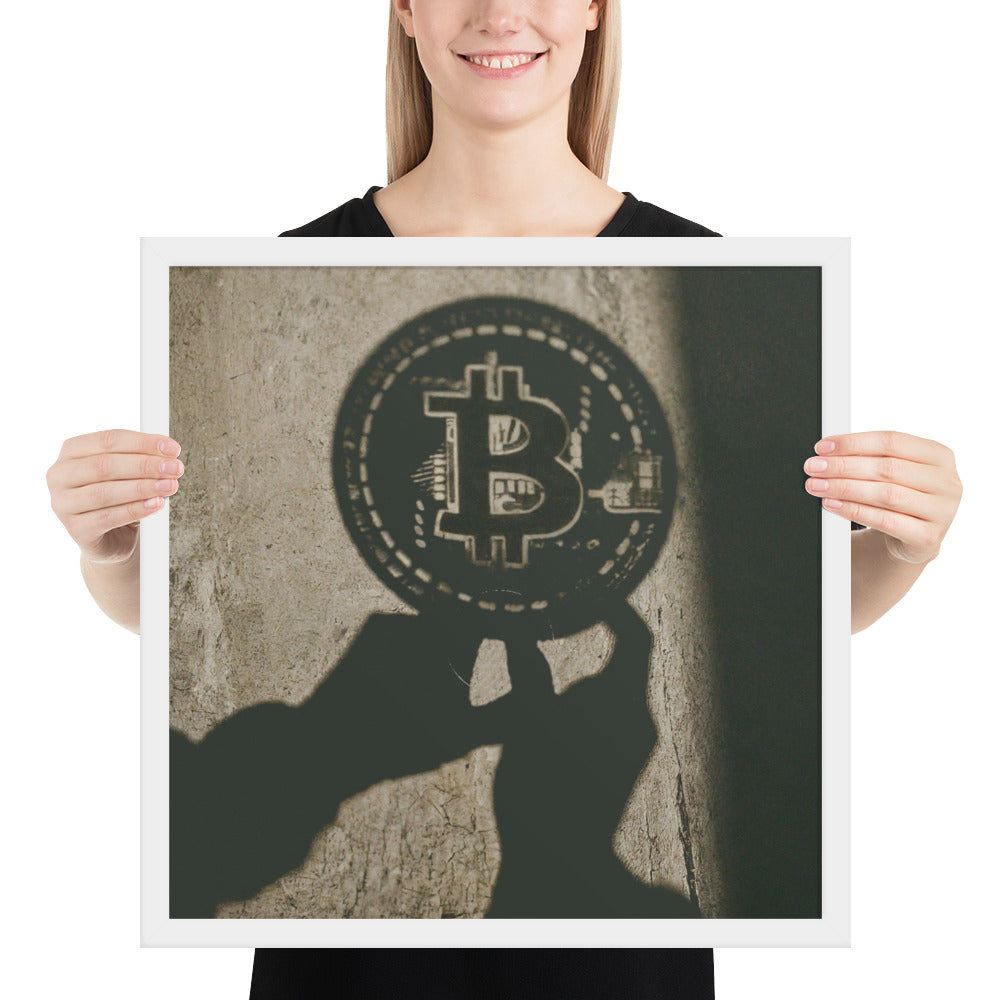 The Shadow of Bitcoin Framed poster