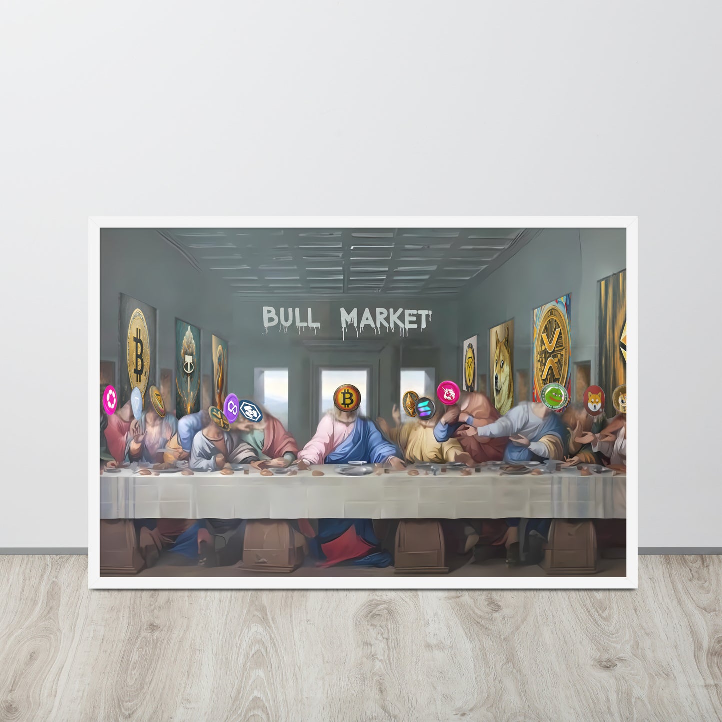 Crypto Last Supper Framed poster