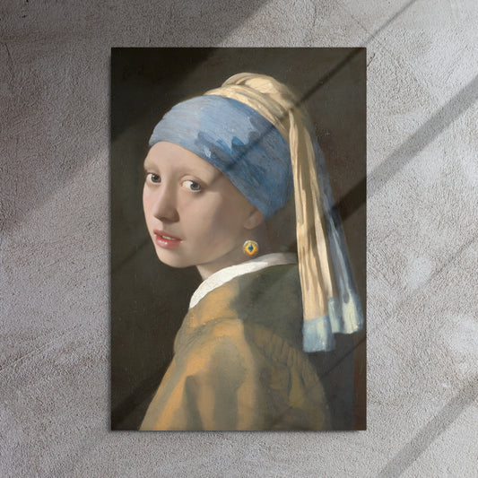 Girl with an Ethereum Earring Metal prints